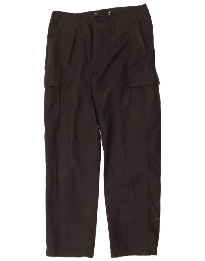 Pantaloni cargo dritti da uomo vintage W34 L32 in cotone nero