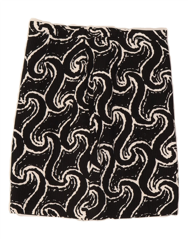 VINTAGE Womens Abstract Pattern Mini Skirt W24 XS  Black Retro Vintage Vintage and Second-Hand Vintage from Messina Hembry 