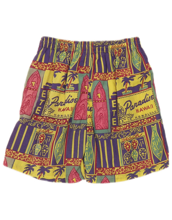 Pantaloncini sportivi grafici da uomo di Sinful, grande patchwork hawaiano multicolore