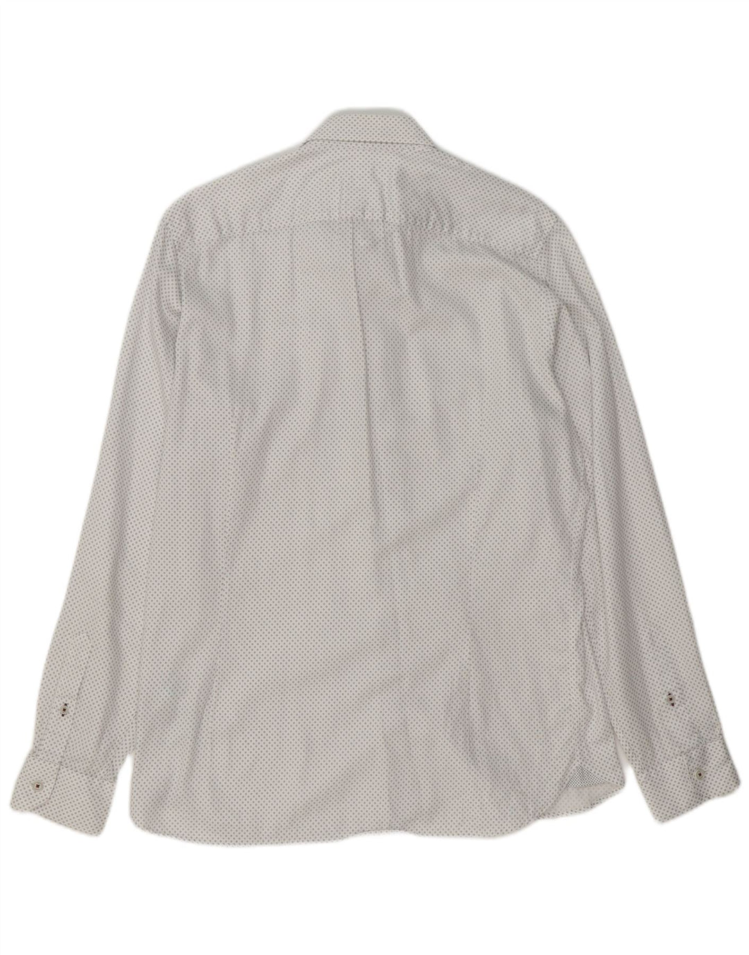 TED BAKER Mens Shirt Size 4 Large White Spotted Cotton