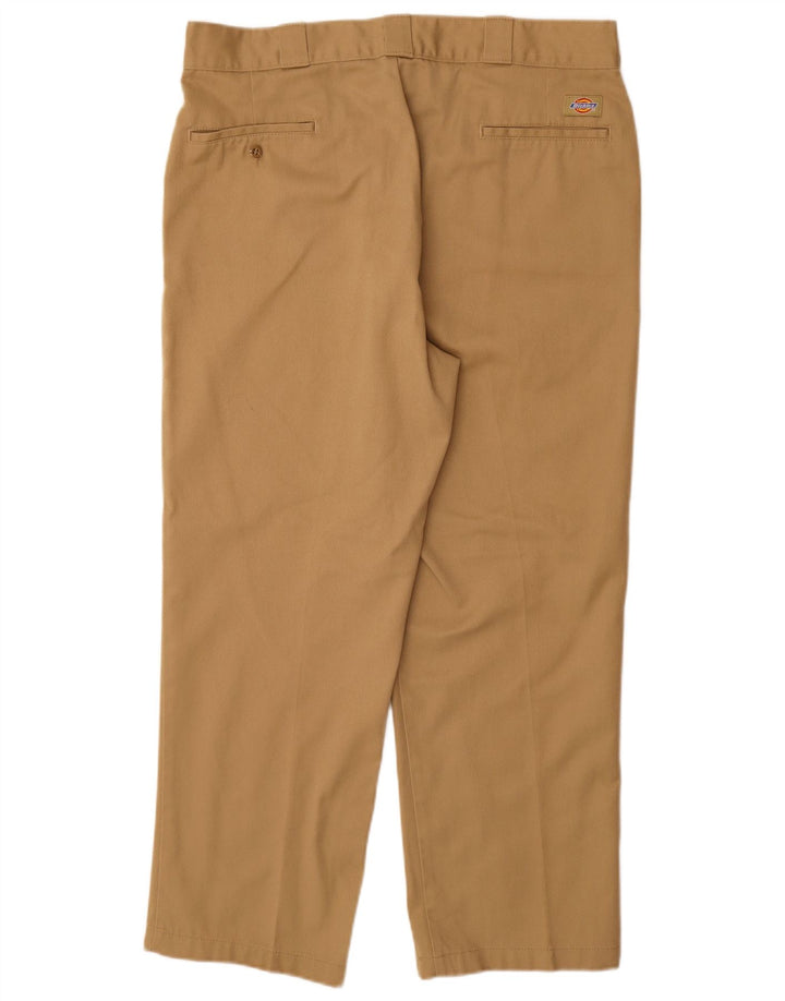 DICKIES Mens Straight Chino Trousers W38 L29 Brown Polyester