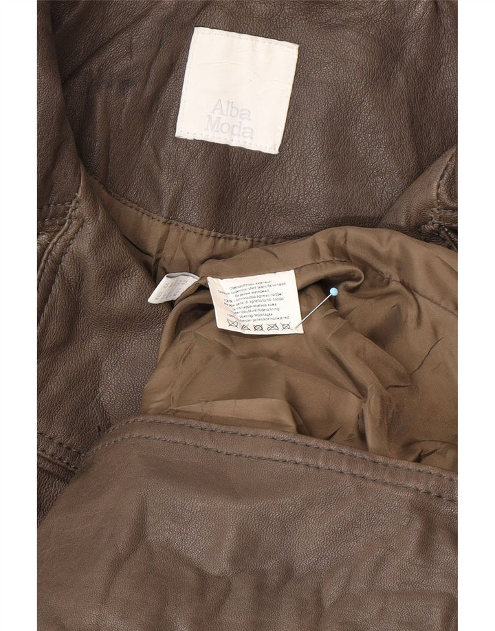 Cappotto in pelle militare da donna ALBA MODA UK 20 2XL Pelle marrone