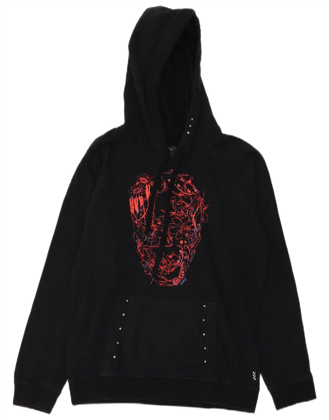 Felpa con cappuccio grafica da donna Vans UK 14 media nera