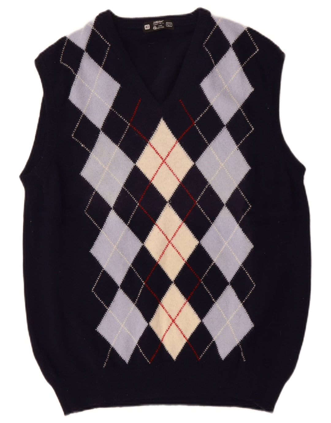 Canotta da uomo ST MICHAEL IT 52/54 Large Blu Navy Argyle/Diamante