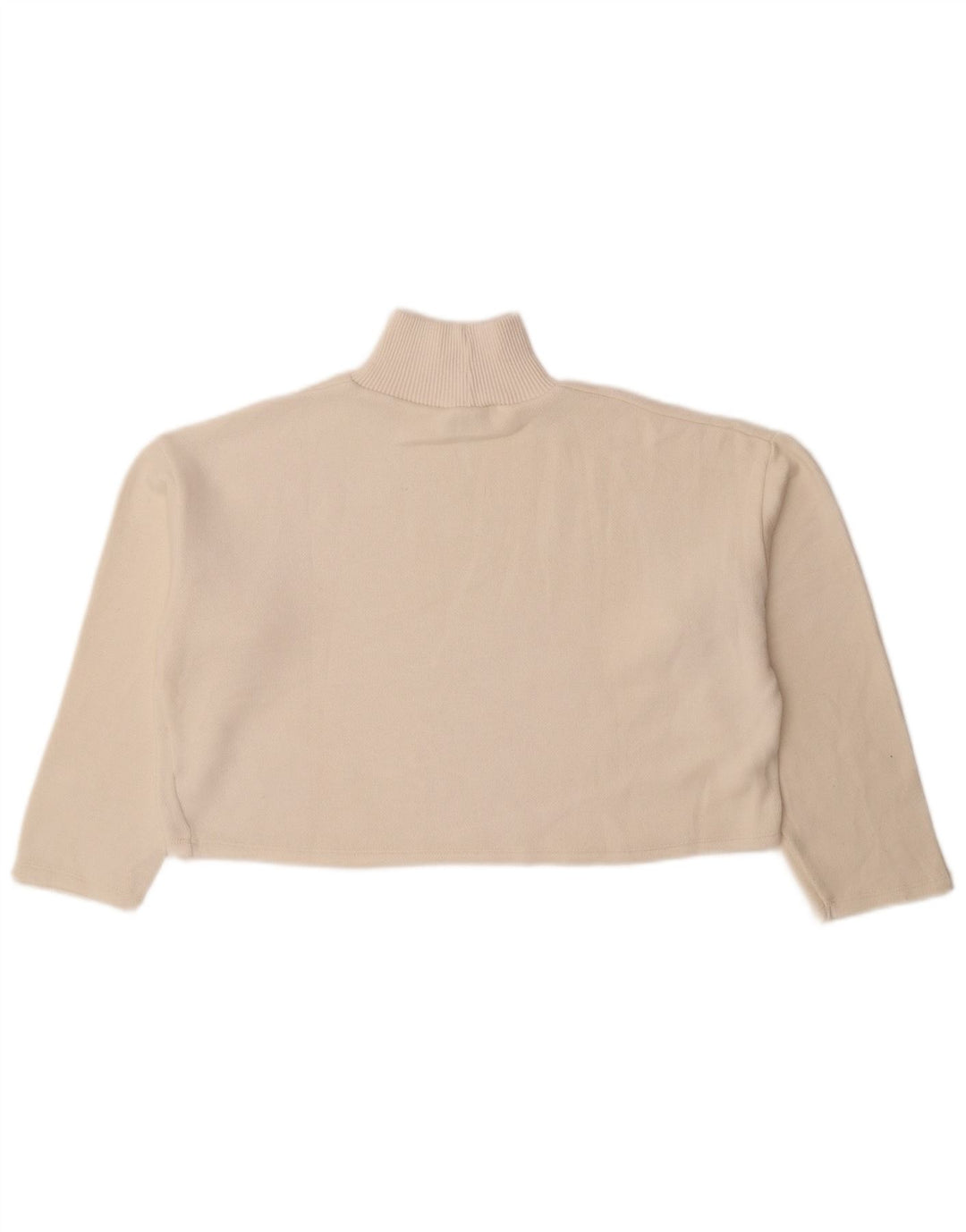 Maglione corto oversize con collo dolcevita da donna Zara UK 10 piccolo bianco sporco