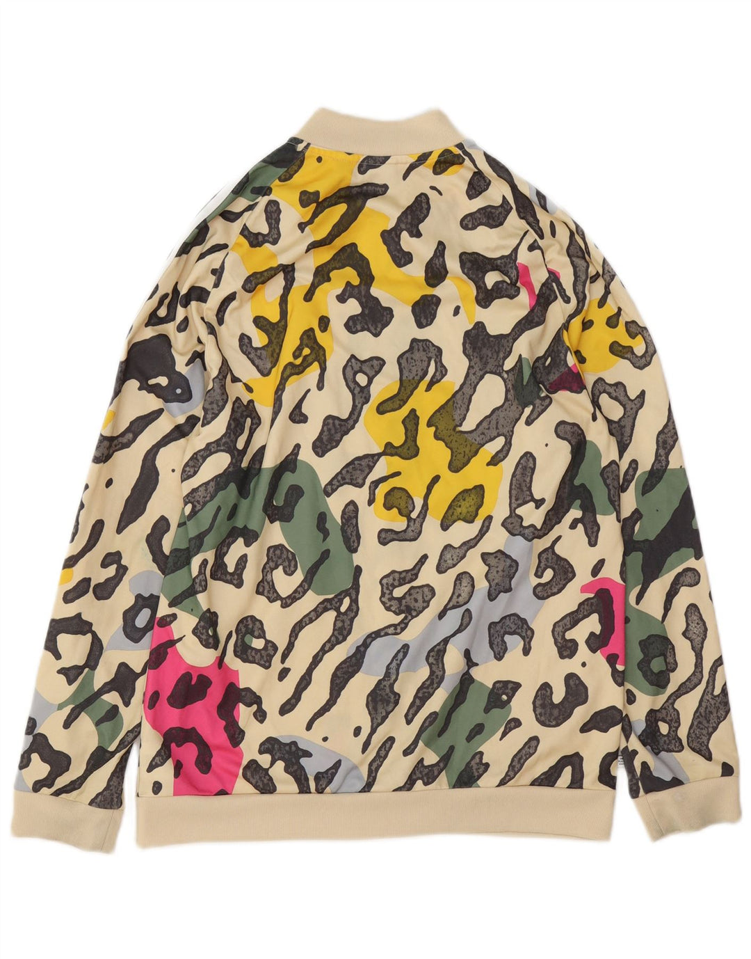 Giacca Top della Tuta da Bambina ADIDAS 15-16 Anni Poliestere con Stampa Animalier Beige