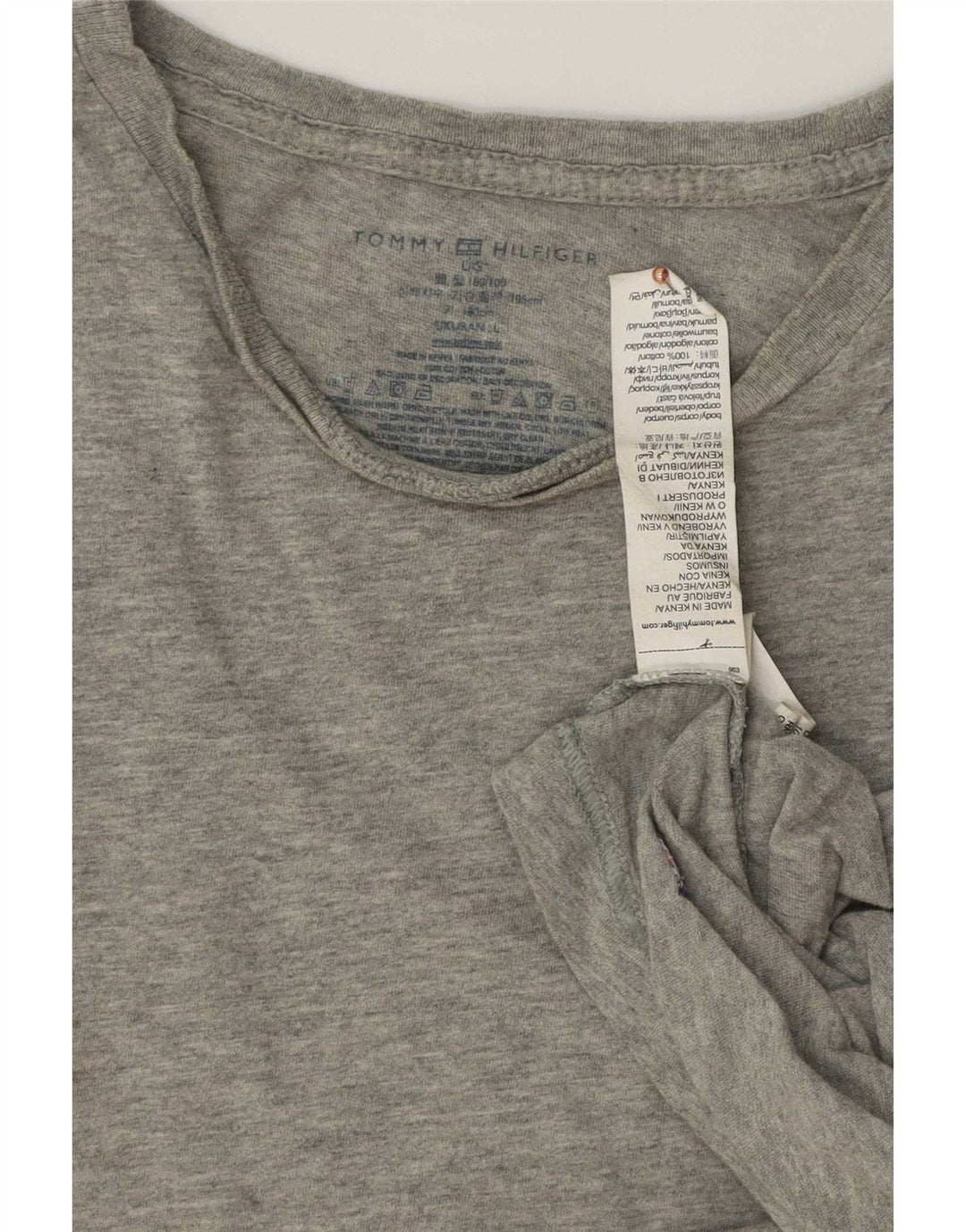 T-shirt da uomo Tommy Hilfiger Top grande in cotone grigio