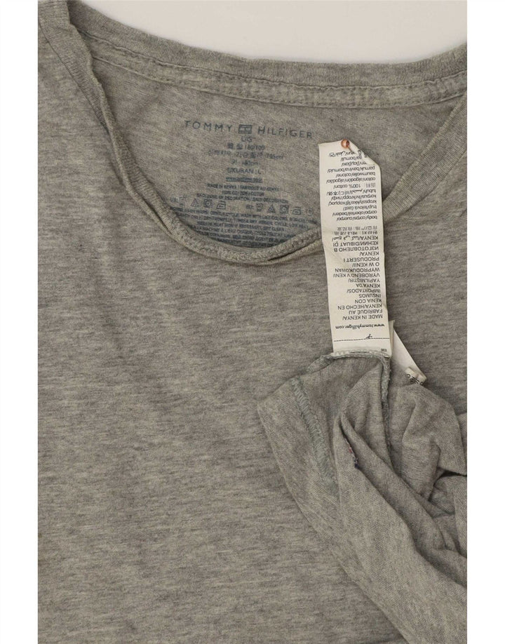 T-shirt da uomo Tommy Hilfiger Top grande in cotone grigio