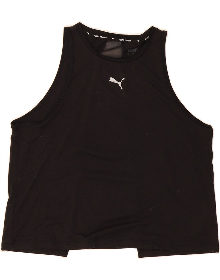 PUMA Womens Vest Top UK 14 Medium Black Nylon Vintage Puma and Second-Hand Puma from Messina Hembry 