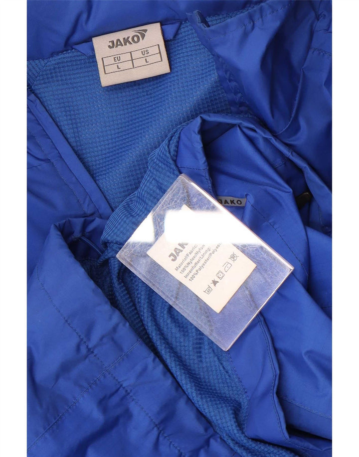 Giacca da ginnastica da uomo con cappuccio Jako, grande, in nylon color block blu