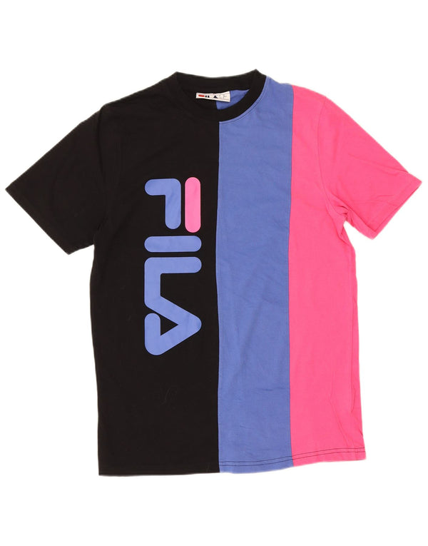 T-shirt grafica da uomo Fila Top Small in cotone color block multicolore
