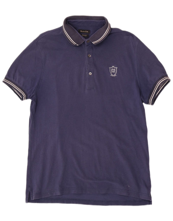 Polo da uomo a maniche corte, vestibilità regolare, Massimo Dutti, grande, blu navy