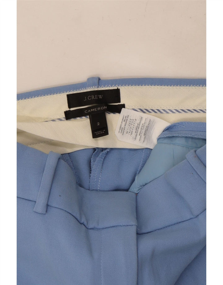 J. CREW Pantaloni chino slim Cameron da donna US 2 XS W25 L25 poliestere blu
