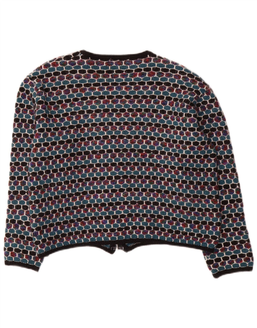 Maglione cardigan da donna Ella UK 16 Grande motivo geometrico multicolore