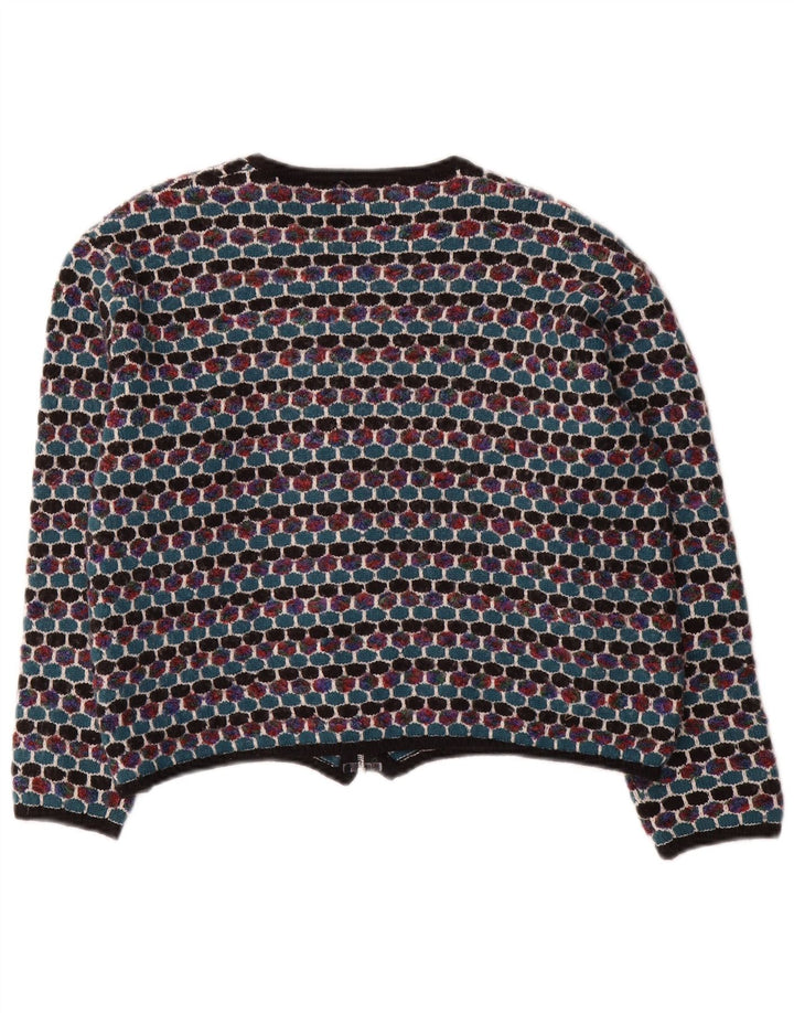 Maglione cardigan da donna Ella UK 16 Grande motivo geometrico multicolore