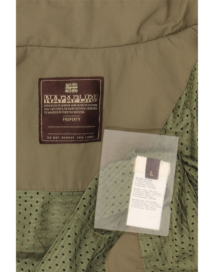 Giacca antipioggia da donna Napapijri UK 16 grande nylon kaki
