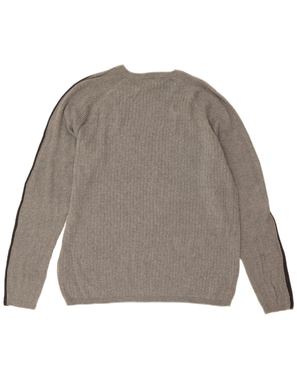 Calvin Klein Jeans Mens Crew Neck Jumper Sweater 2XL Grey Colourblock