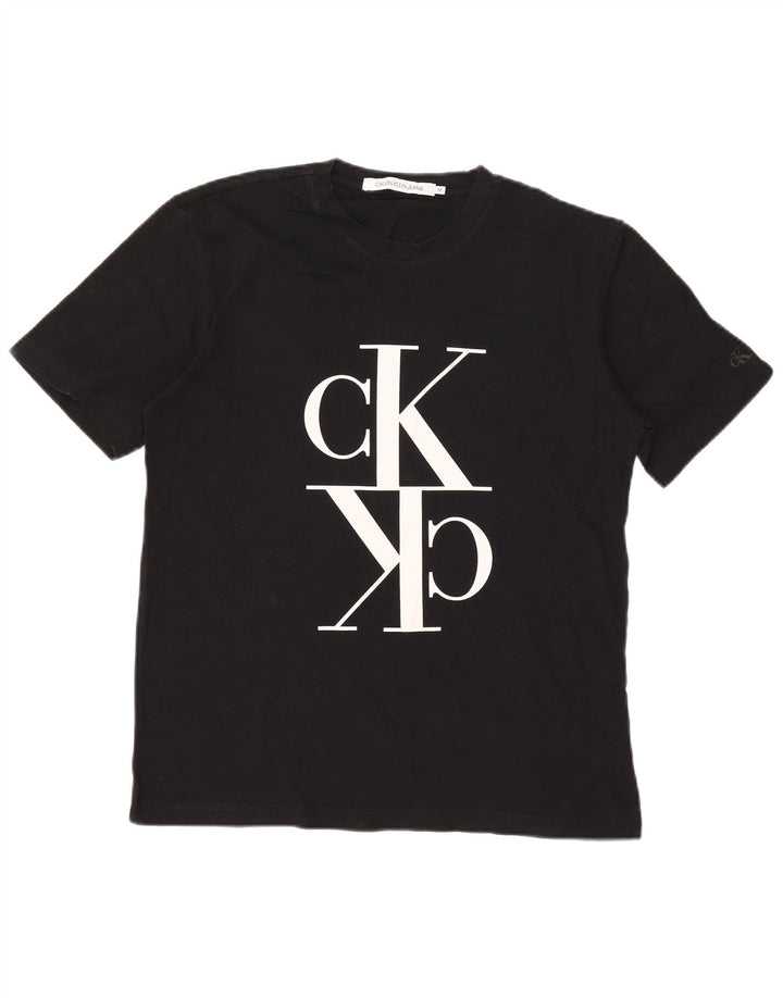 Maglietta grafica da uomo Calvin Klein Jeans Top nera media