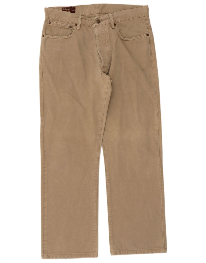 MARLBORO CLASSICS Pantaloni casual dritti da uomo W33 L28 Cotone beige