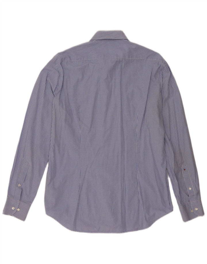 Camicia aderente da uomo su misura Tommy Hilfiger taglia 41 16 grande percalle blu
