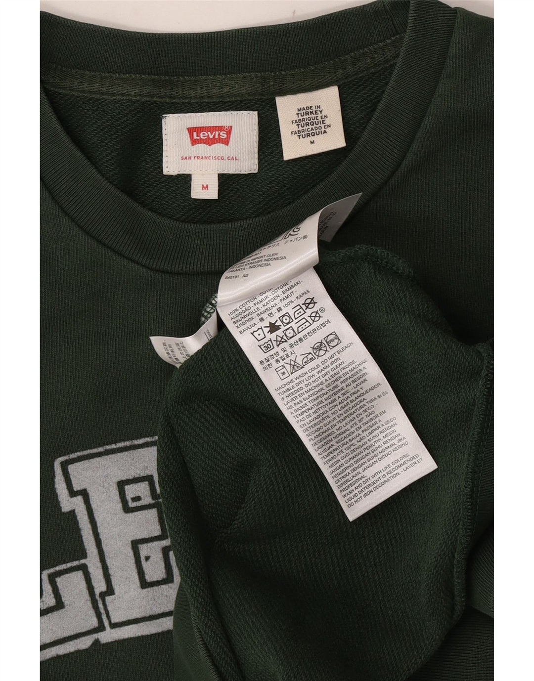 Levi's Felpa grafica da uomo in cotone verde medio