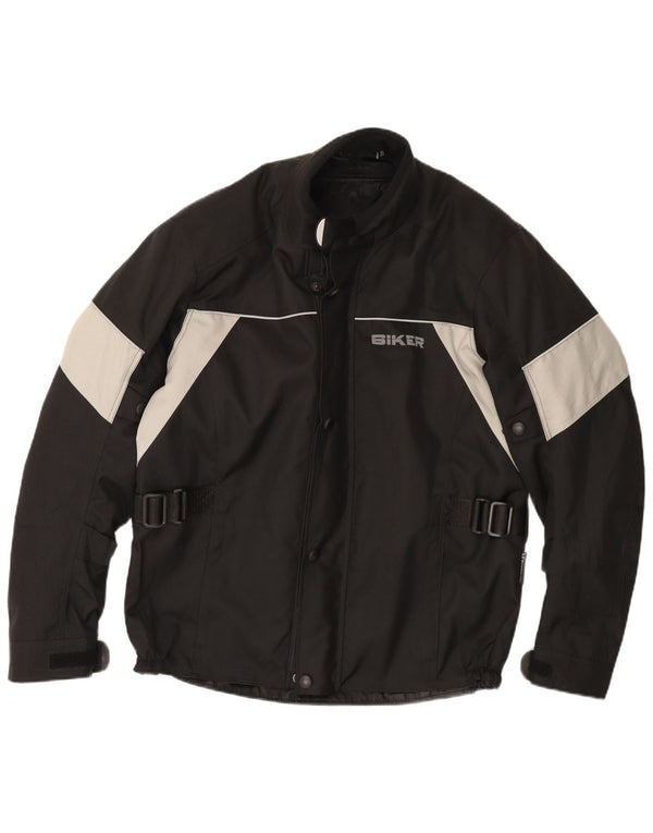 Giacca da motociclista da motociclista da uomo, taglia 50, media, in poliestere color block nero
