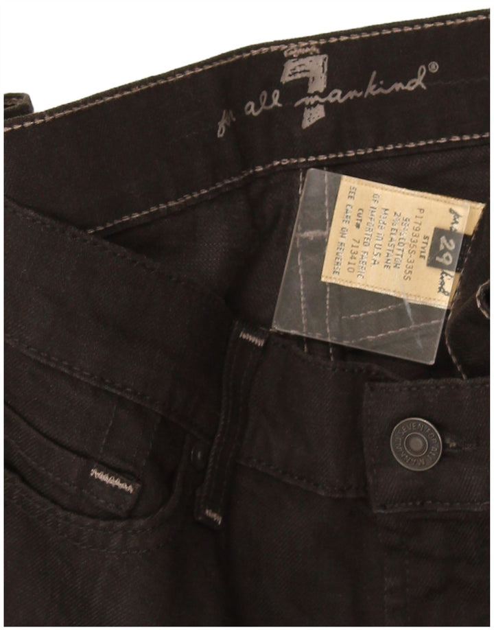 7 FOR ALL MANKIND Jeans slim da donna W29 L33 Cotone nero