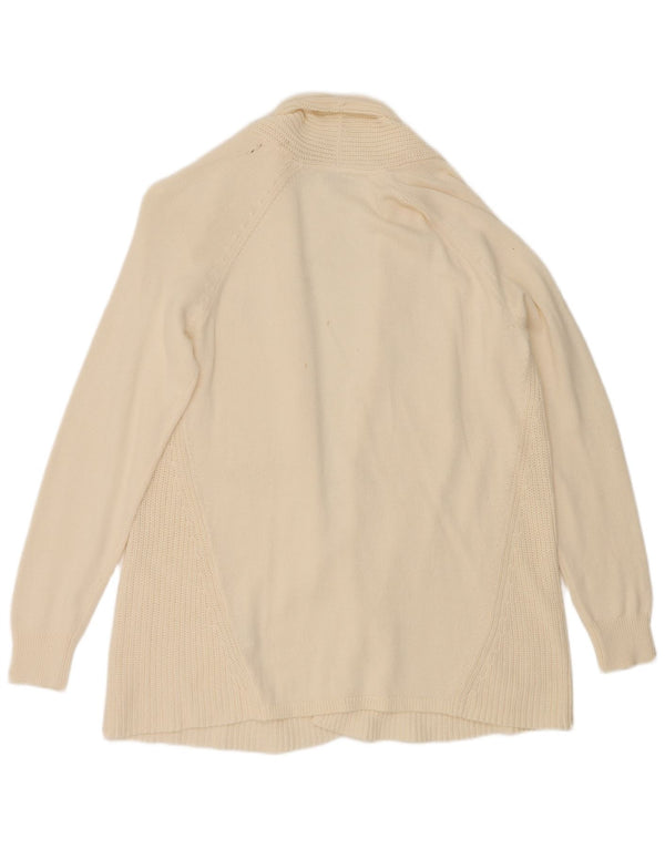 Maglione cardigan aperto da donna L.L.Bean UK 18 XL cotone bianco sporco