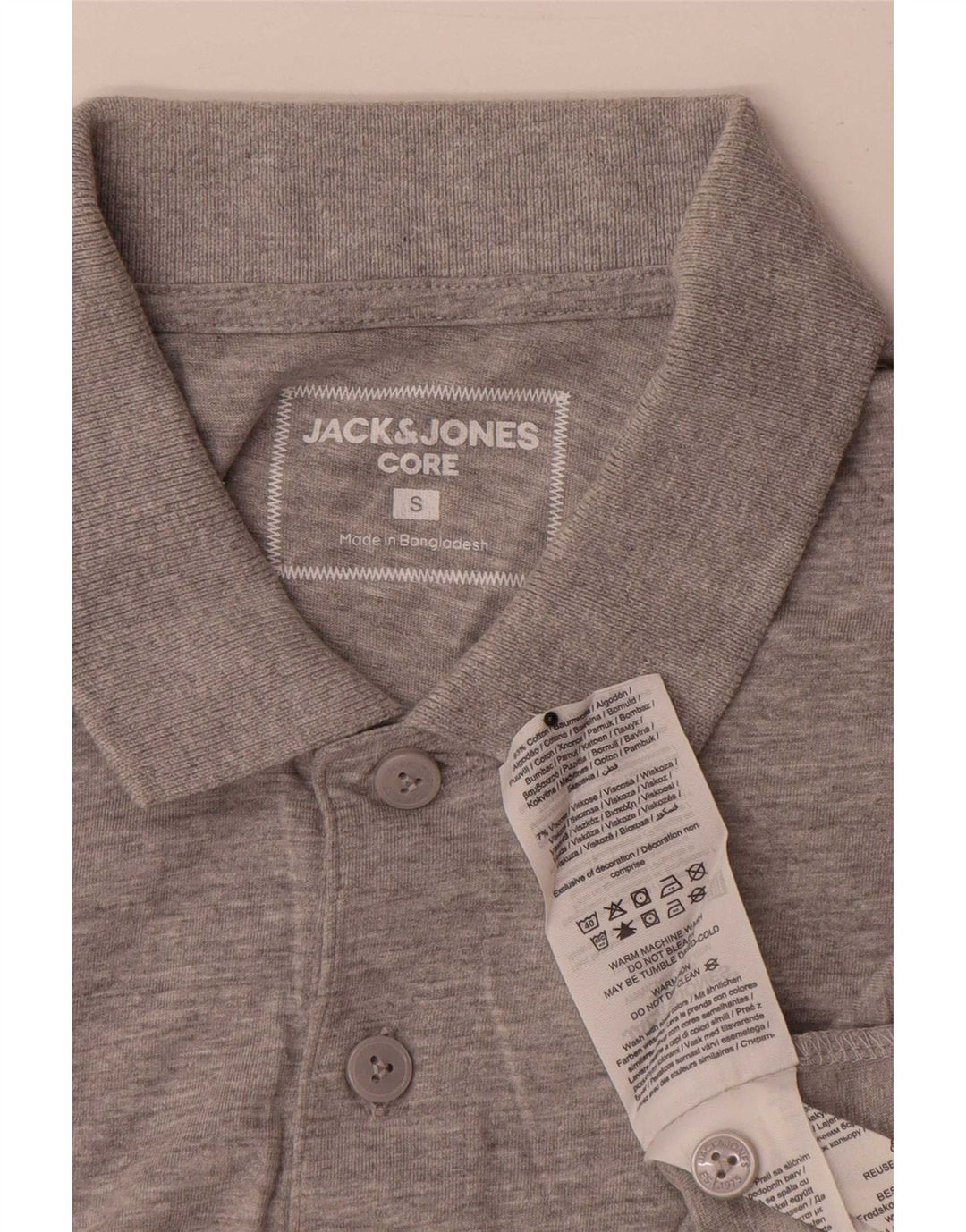 Polo da uomo Jack & Jones piccola in cotone grigio