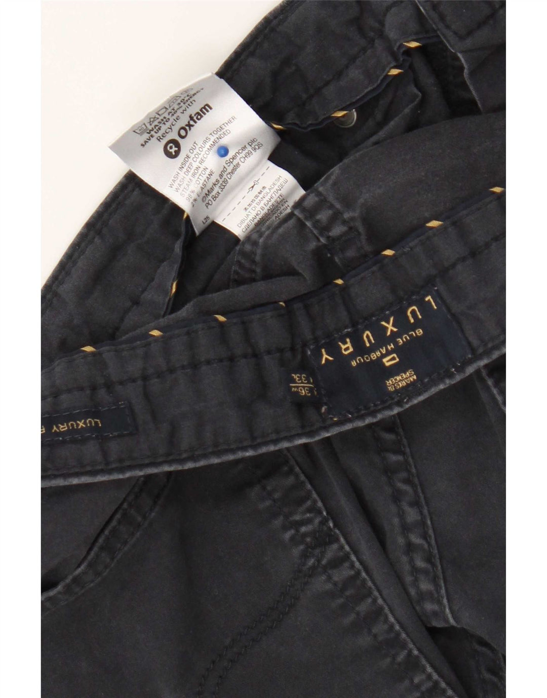 Pantaloni casual Marks & Spencer da uomo Blue Harbour W36 L33 Blu Navy