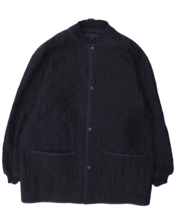 Ermenegildo Zegna Mens Quilted Jacket UK 42 XL Navy Blue