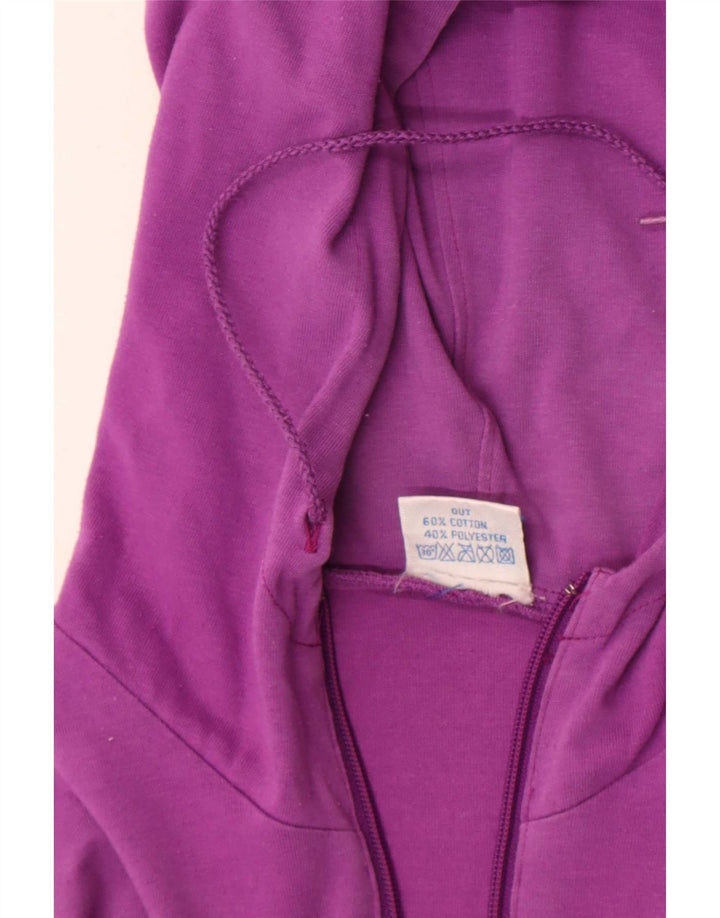 Etirel Maglione da uomo con cappuccio con zip e motivo astratto in cotone viola medio