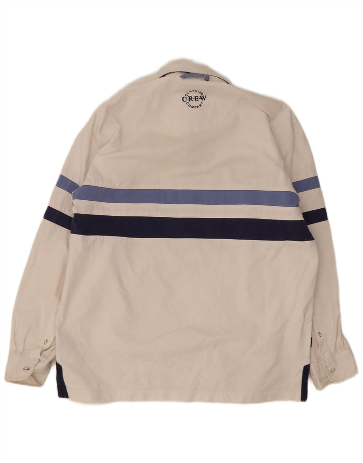 Crew Clothing Camicia pullover da uomo in cotone a righe grandi bianche