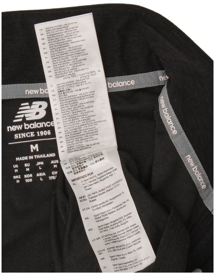 Maglia da ginnastica da uomo New Balance con zip e collo, media, nera screziata