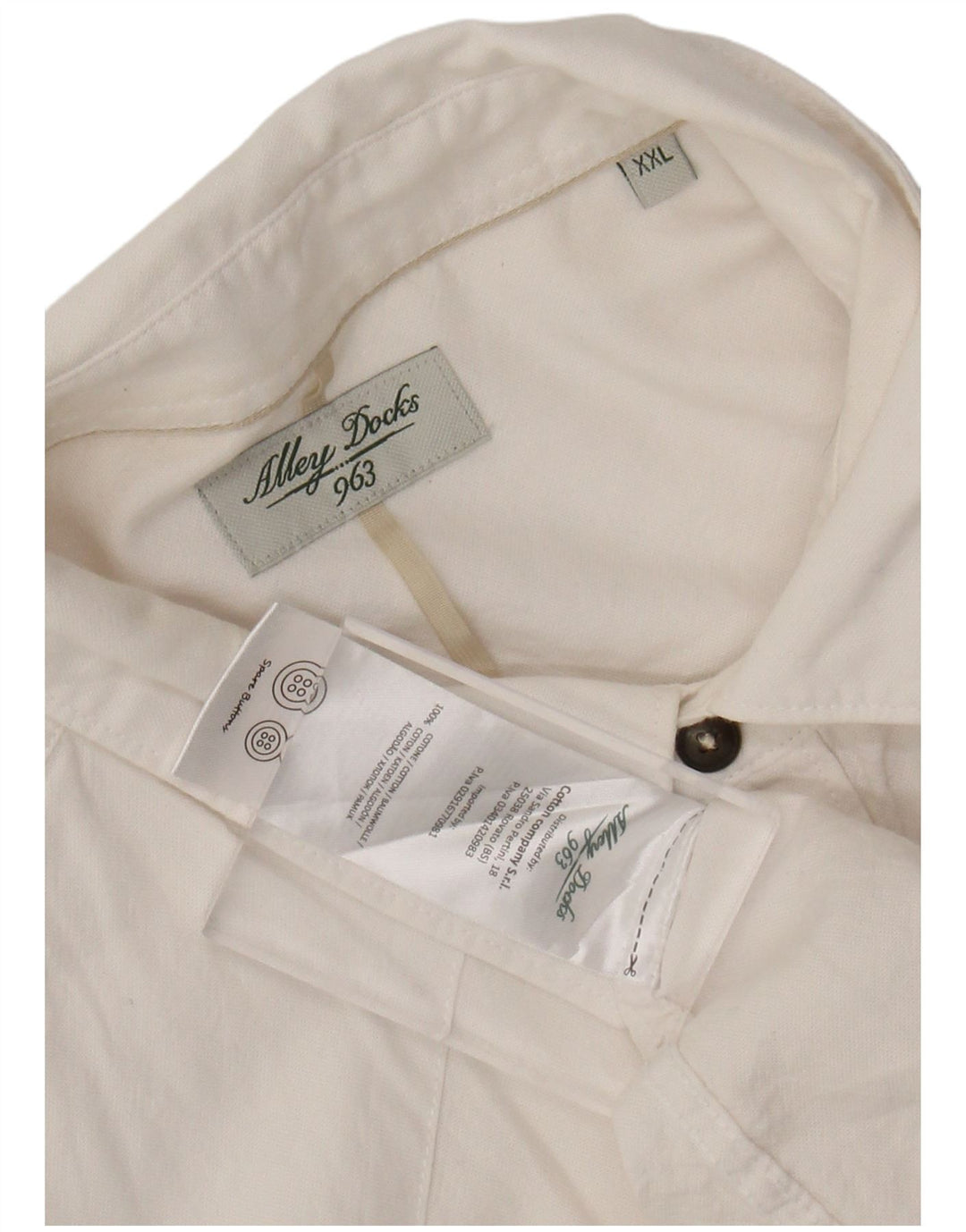 ALLEY DOCKS Camicia da uomo 2XL Cotone bianco