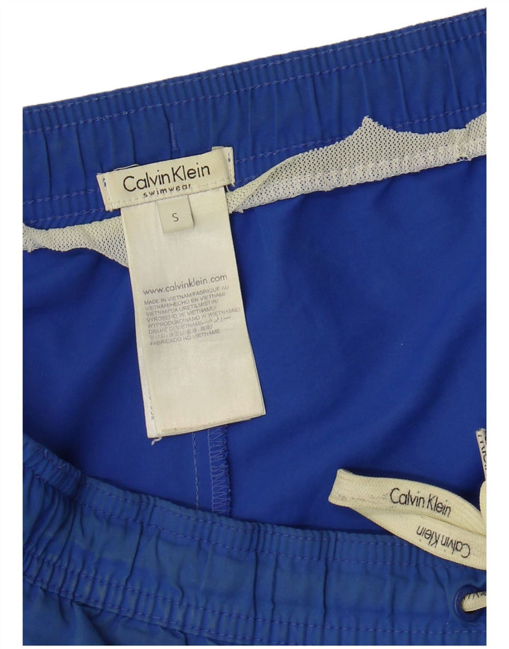 Pantaloncini da bagno grafici da uomo Calvin Klein piccoli in poliestere blu
