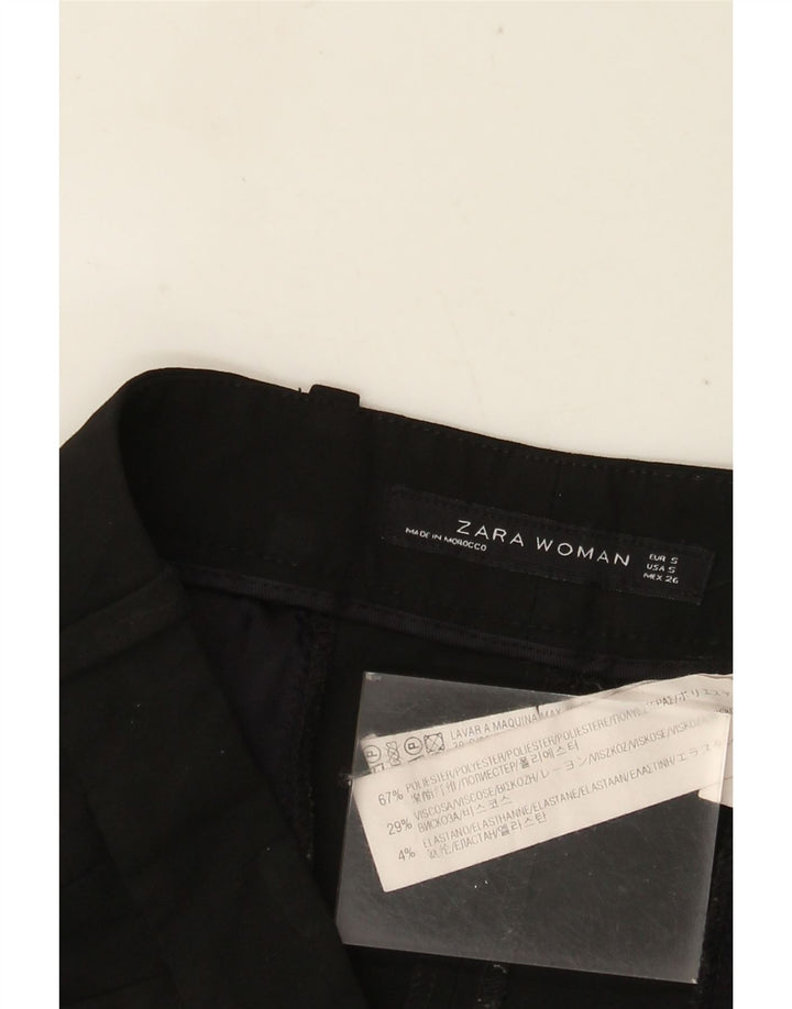 Pantaloni chino dritti da donna ZARA piccoli W26 L26 poliestere nero