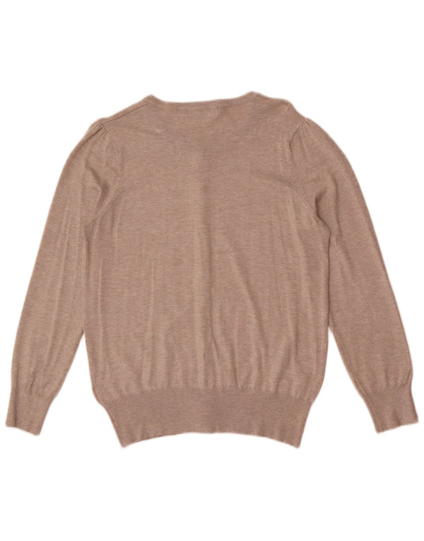 Maglione cardigan da donna Marks & Spencer UK 16 Large Beige Viscosa