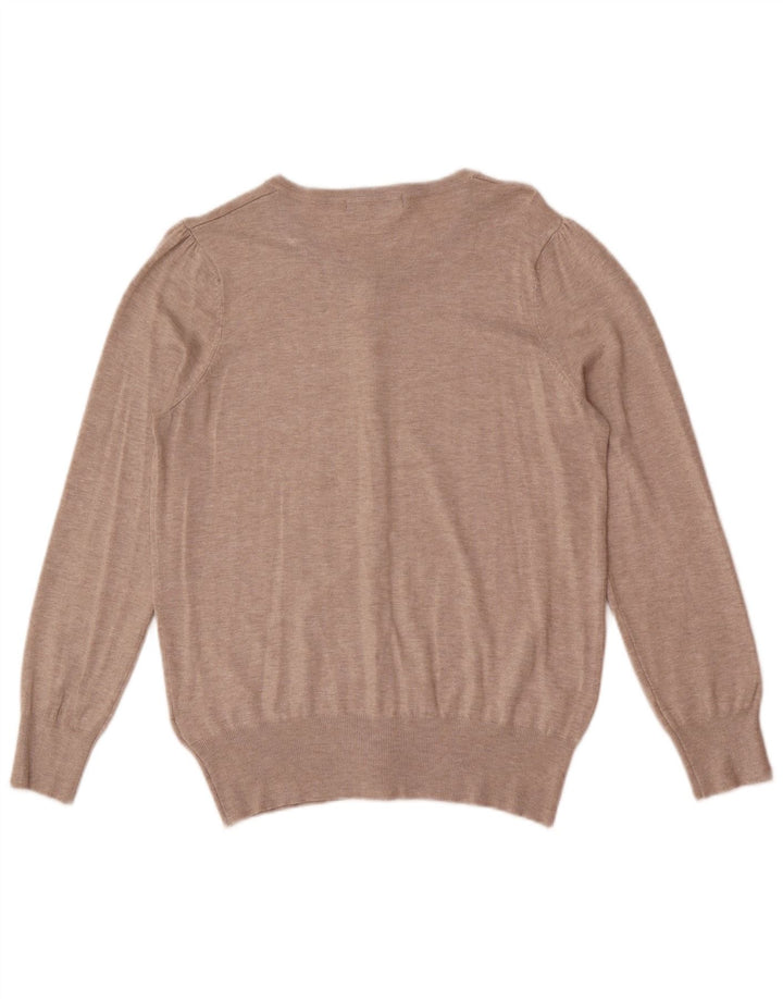 Maglione cardigan da donna Marks & Spencer UK 16 Large Beige Viscosa