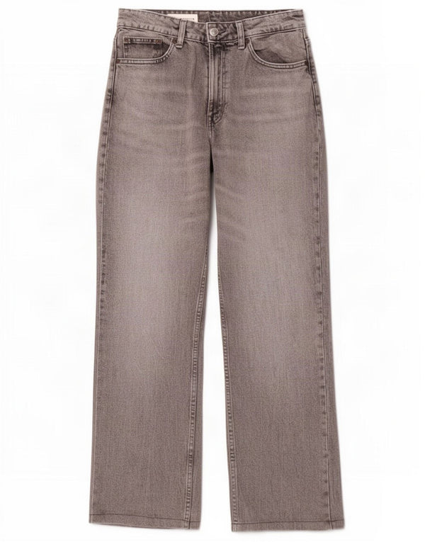 Jeans dritti a vita alta da donna Zara EU 38 Small W28 L29 Grigio