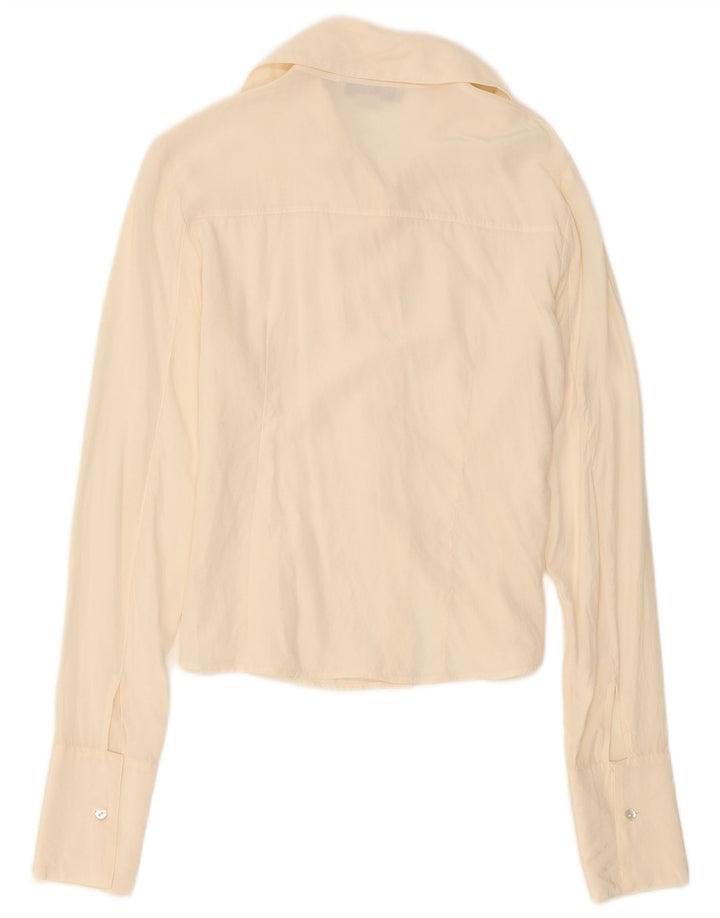 Blunauta Donna Camicia Blusa IT 44 Medio Off White Seta