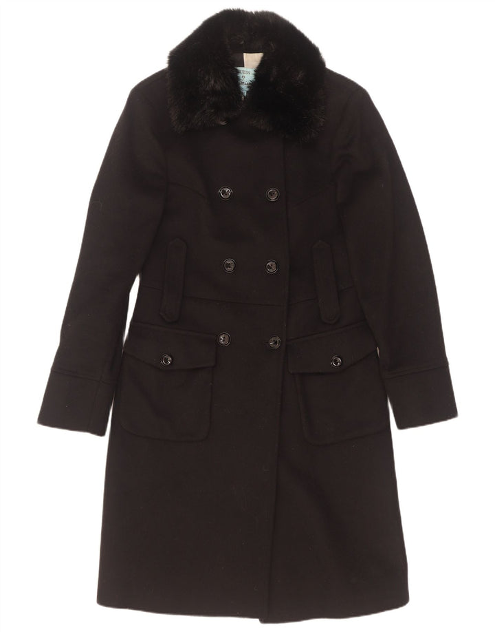 Cappotto Doppiopetto Donna Guess By Marciano IT 42 Medio Lana Nera