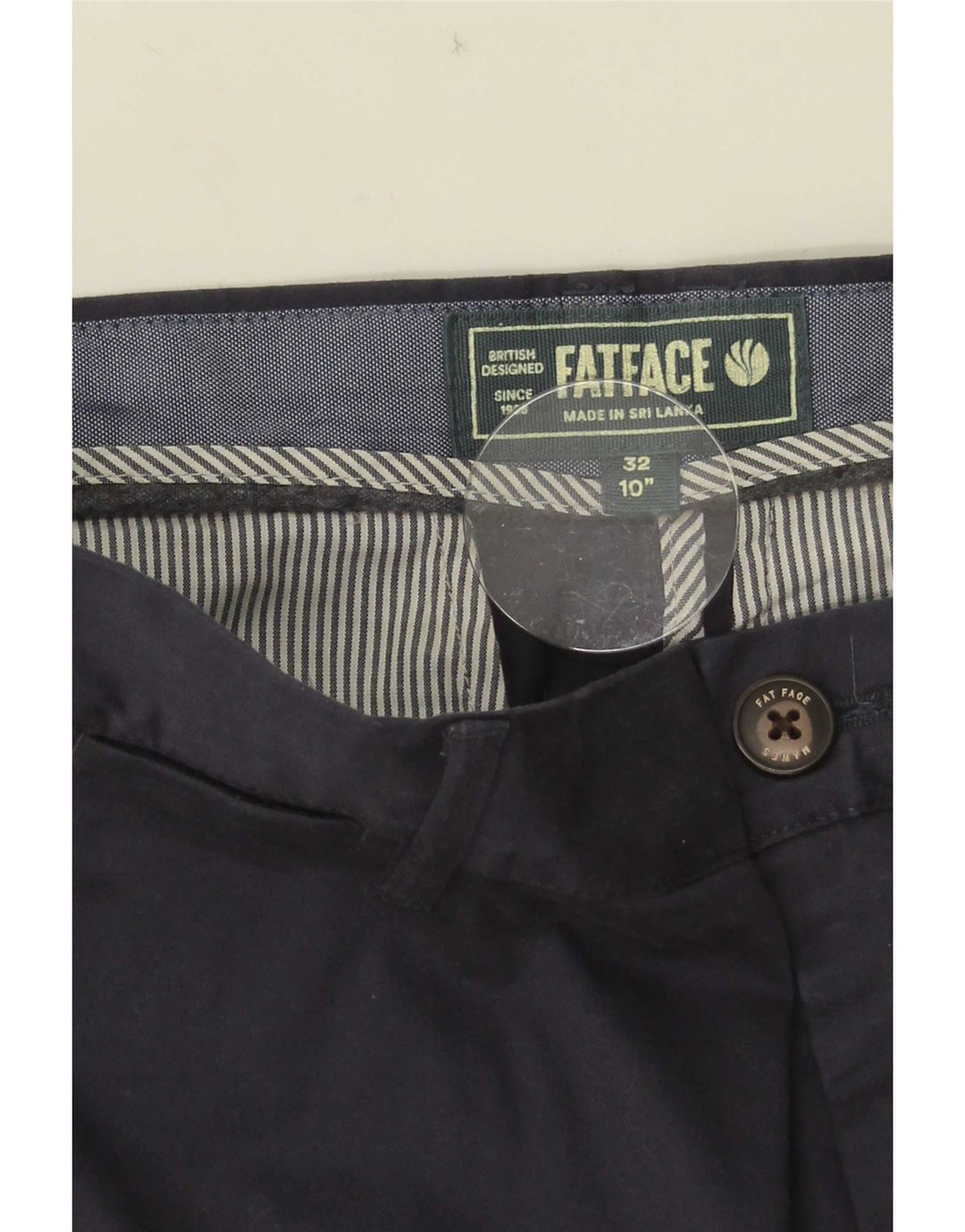 Pantaloncini chino da uomo Fat Face W32 cotone blu navy medio