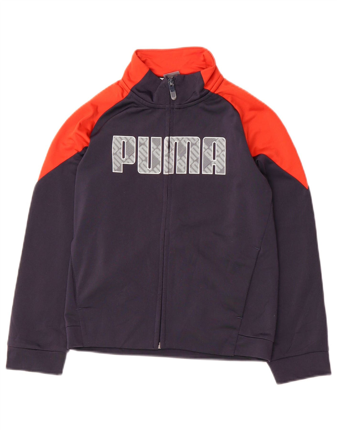 Giacca da tuta grafica da ragazzo Puma 7-8 anni Blu navy Colourblock