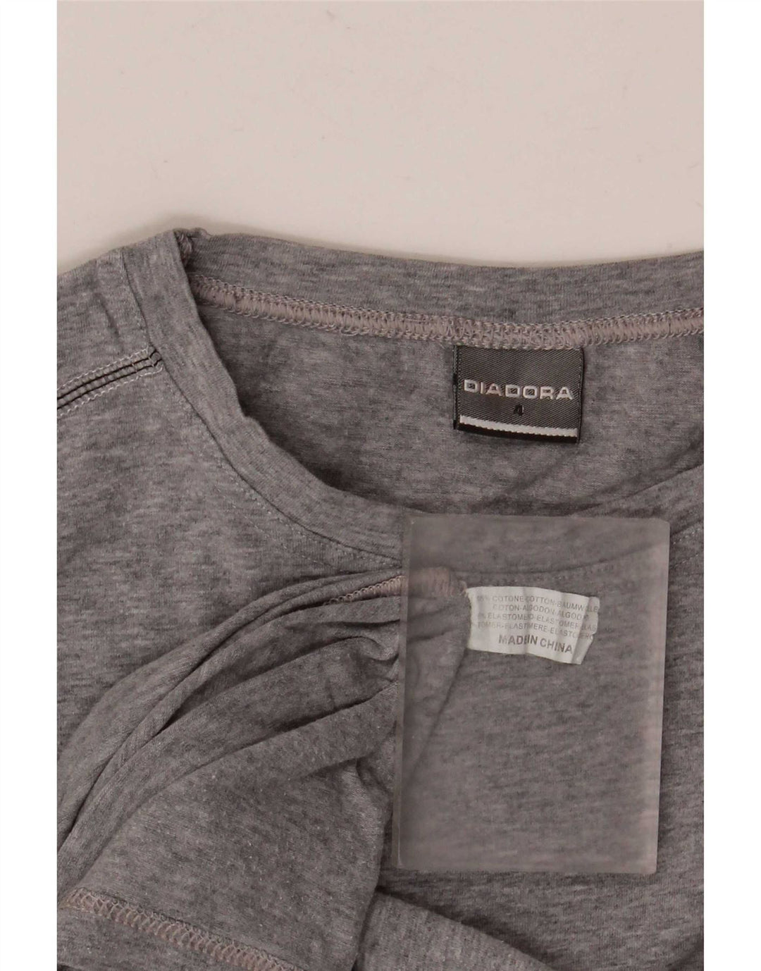 T-shirt Diadora Uomo Top Grigio Medio Cotone Puntinato
