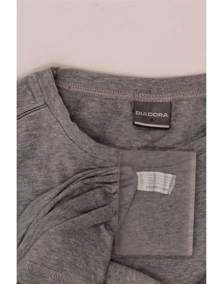T-shirt Diadora Uomo Top Grigio Medio Cotone Puntinato