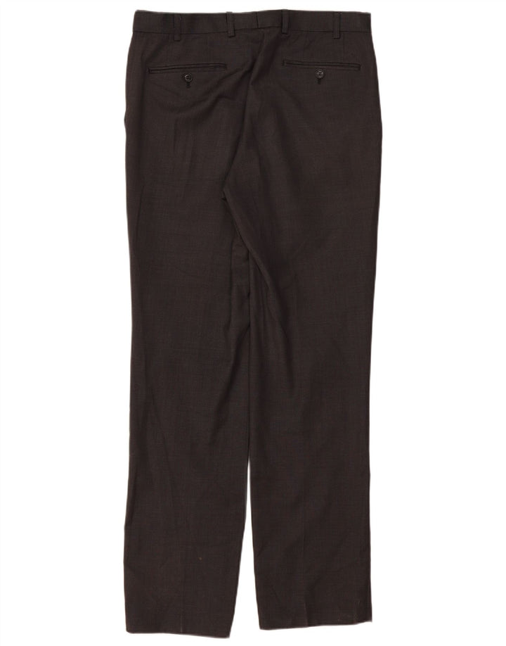 Pantaloni da abito dritti da uomo Marks & Spencer W32 L33 in lana grigia