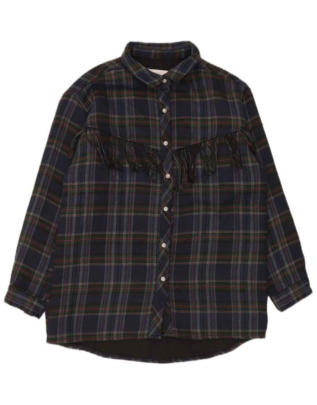 Zara Camicia da ragazzo in flanella 13-14 anni in poliestere a quadri blu navy