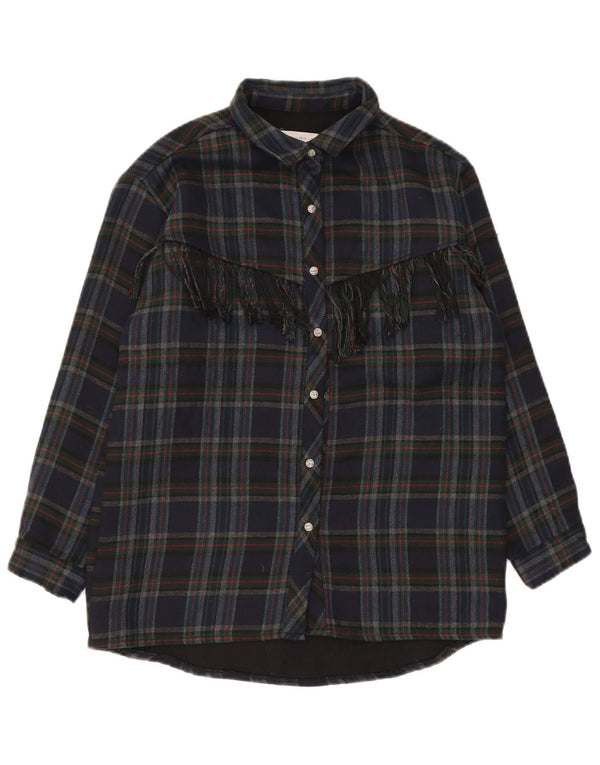 Zara Camicia da ragazzo in flanella 13-14 anni in poliestere a quadri blu navy