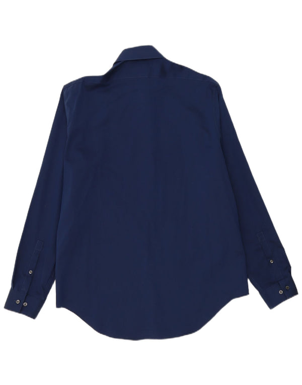 Camicia slim fit da uomo Calvin Klein UK 16 1/2 Large in cotone blu navy